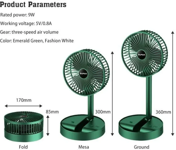 Rechargeable Folding Fan - Image 3