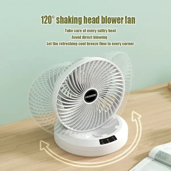 Rechargeable Rotating Fan (With Remote) - Image 4