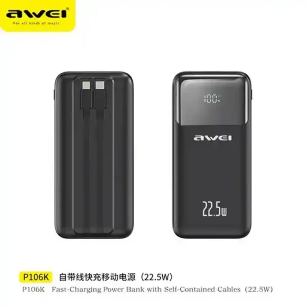 Awei P106K 10000mAh 22.5w Multi Output Fast Charging Powerbank