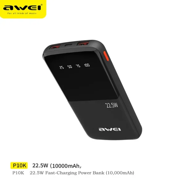 Awei P10K 3 in 1 Portable Power Bank 10000mAh - Image 2