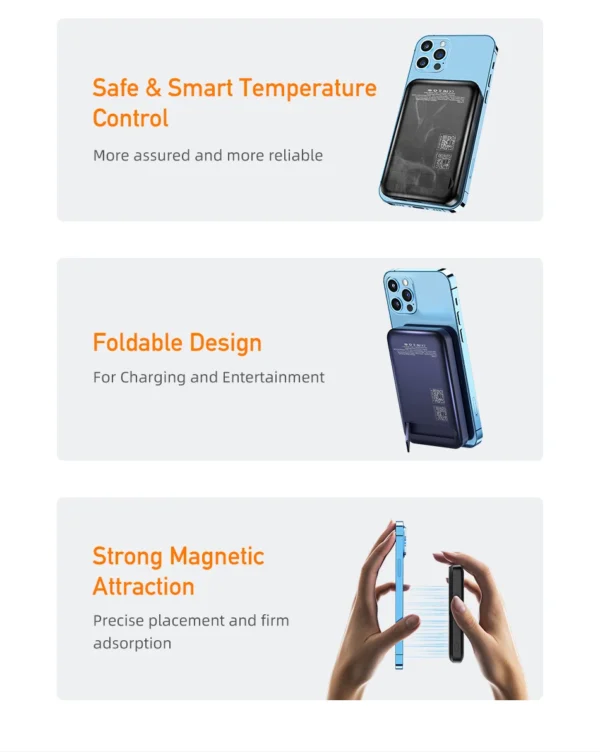 Awei P139K 10000mAh 25W Magnetic Wireless Charger Power Bank - Image 3