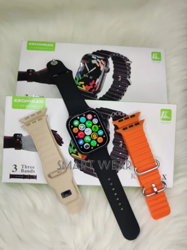 Keqiwear KW2 Max Smartwatch With 3 Bracelets – 49mm - Image 2