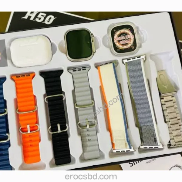 H 50 Smartwatch H50 Smartwatch with 7 Straps 1 Headphone with1 Cover